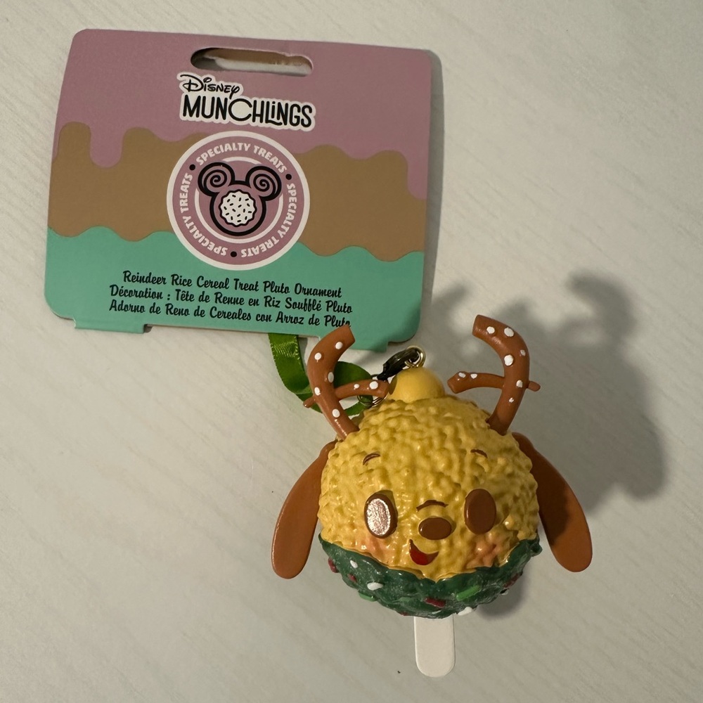 Disney Parks Munchlings Pluto Reindeer Rice Cereal Christmas Ornament new